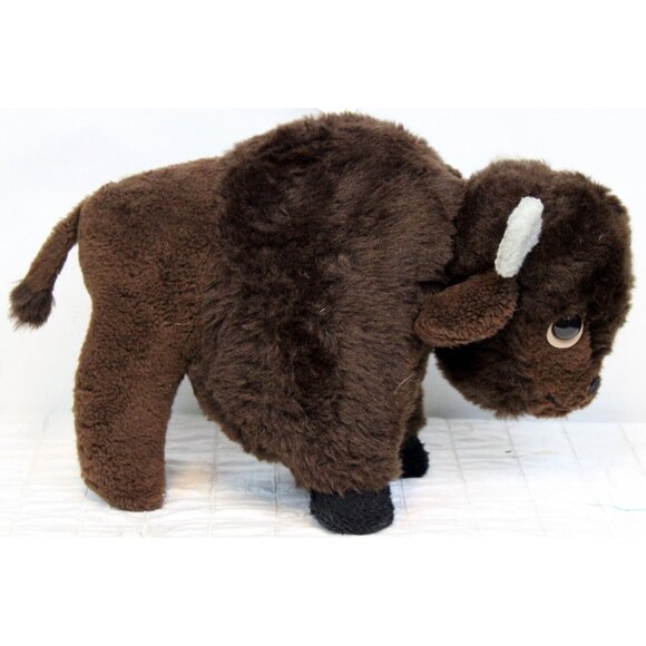 VTG Animal Fair Kleinhans Buffalo 12'' Plush Brown Standing Large Bison Stuffed - Picture 3 of 11